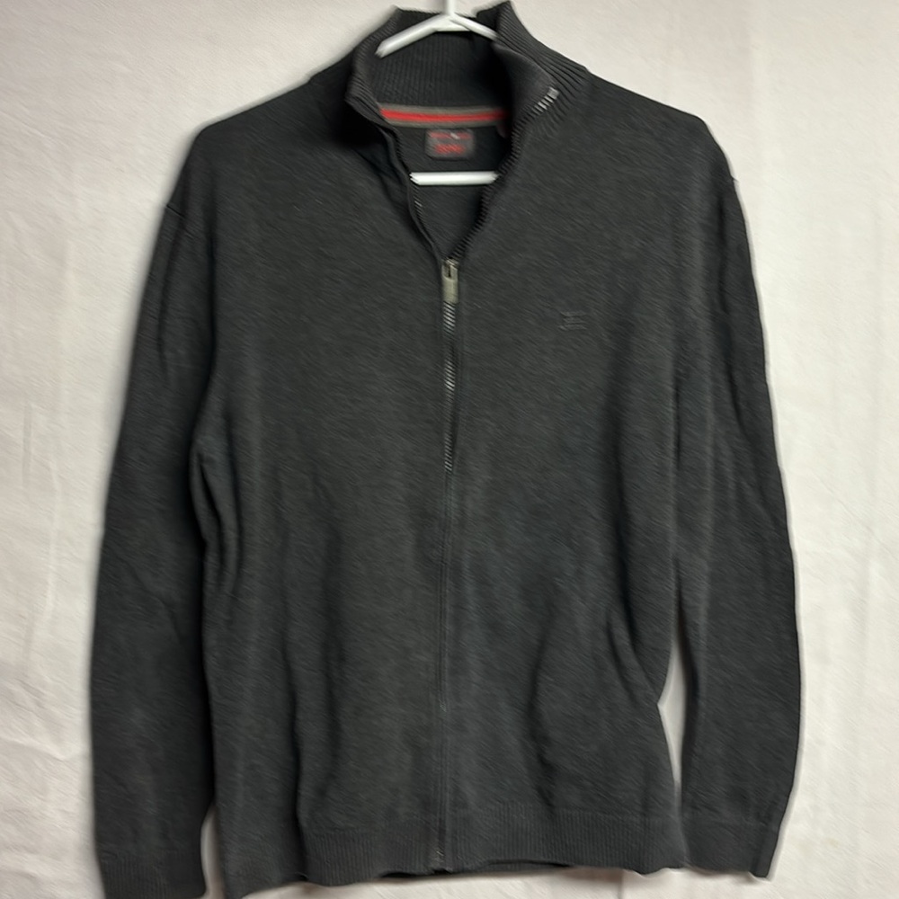ESPRIT Men’s Essentials Gray Full Zip Sweater Size Medium
